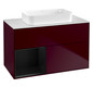 V&B Waschtisch-Unterschrank Finion 100x60,3x50,1cm, Regal links Black matt lacquer, Peony Matt