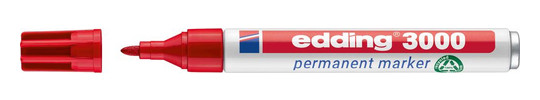 edding-Permanentmarker 3000, rot - ca.1,5-3 mm
