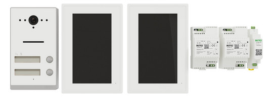 Video-Türsprechset 2Draht 2xTeiln AP/AP ws ws 1LS Aufputz/Aufputz