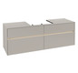 V&B Waschtischunterschrank Collaro 160x54,8x50cm, Waschtisch mittig, LED-Beleuchtung 12W, soft grey