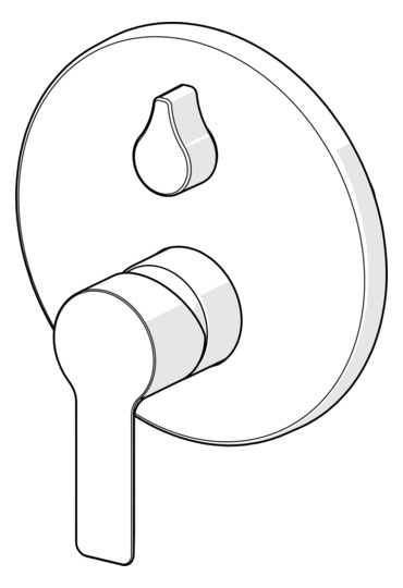 HANSA Fertigmontageset HANSALIGNA UP-Wannen-Einhebelmischer, Rosette rund, chrom