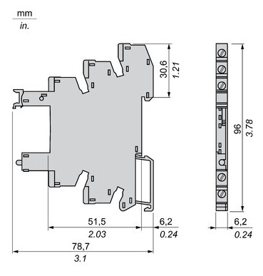 Relaissockel Schraub TS35 5Pins 6,2x78,6x95mm Hutschiene TH35