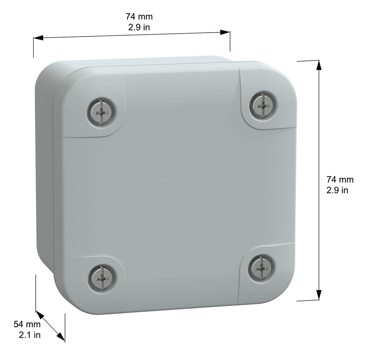 Wandschrank Kst IP66 B65xH65xT47mm unbeh RAL7035