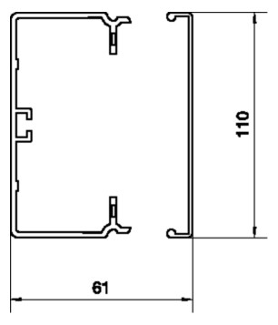 Leitungsführungskanal Kst 61x110x2000mm ver-ws LF-K unbeh 5460qmm RAL9016