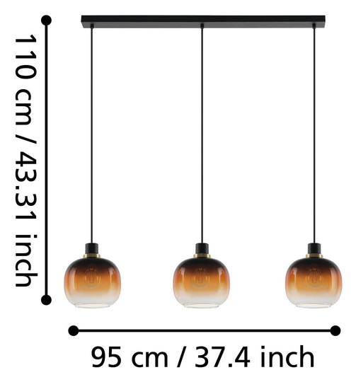 EGLO HL/3 E27 SW/MS-GEB. SW-BRAUN- 99615 