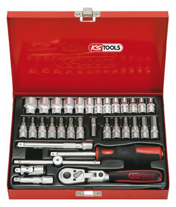 KSTools-Steckschlüssel-Garnitur - 33-teilig, 1/4