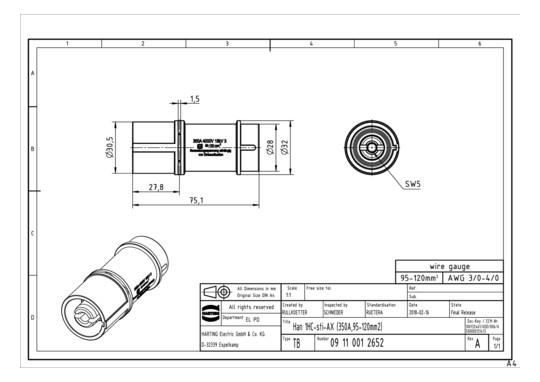 HART Han 1HC-sti-AX (350A,95 09110012652 