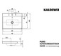 Kaldewei Aufsatz-Waschtisch PURO 3155, 90 x 46 cm, warm beige 20 Perl-Effekt, mit Überlauf, 3 Hahnlöcher