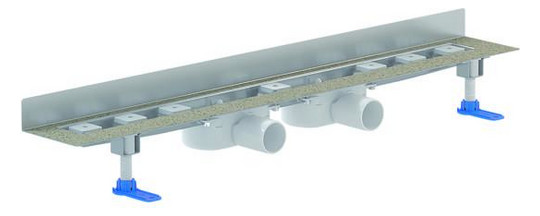 Dallmer Duschrinne CeraLine Nano W Duo 1200, L1 1200/L2 1300/L3 400 mm, DN 50