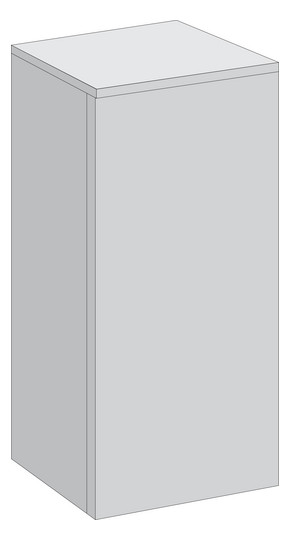 SA Mittelschrank links Solo One (PS102) 850x400x338 Weiß-Glanz