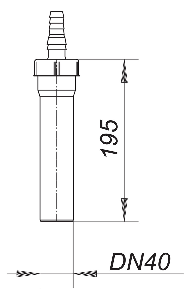 Dallmer Tauchrohr 111 DN 40, Polypropylen, hochschlagfest