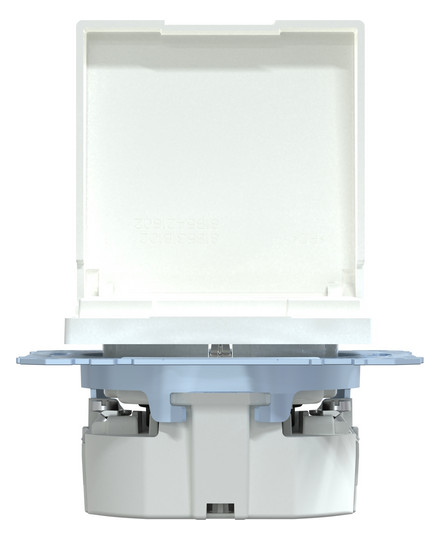 Steckdose 1f akws glz System M UP m.BS Klappd aktivweiß IP44
