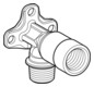 Geberit Anschlusswinkel Rp 1/2 x R MF 1/2 x 6,6 cm, 90Grad, Rotguss