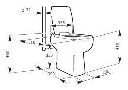 SFA Keramic-Stand-WC SaniCompact Luxe weiß, mit Kleinhebeanlage