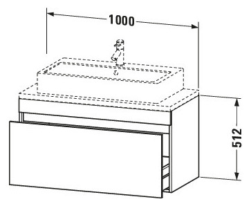 Duravit Waschtisch-Unterschrank Compact DuraStyle 100 x 47,8 cm, Eiche natur, für Konsole, 1 Auszug