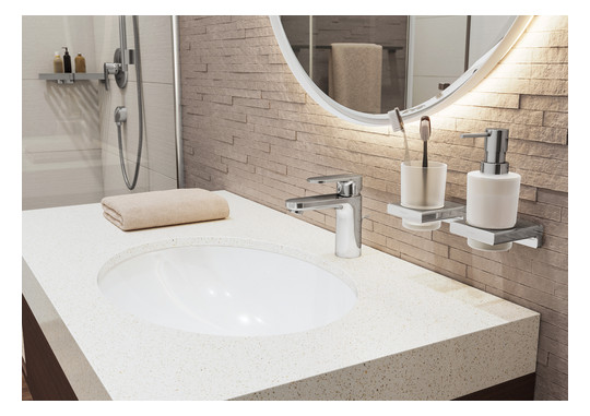 hansgrohe Waschtisch-Einhebelmischer 100 Vernis Blend mit Zugstangen-Ablaufgarnitur, chrom