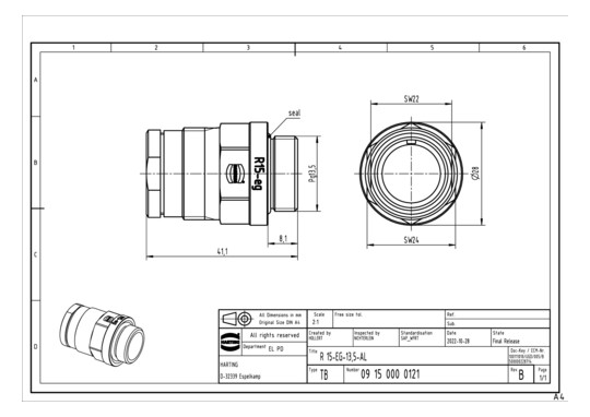HART Einschraubgehäuse       09150000121 