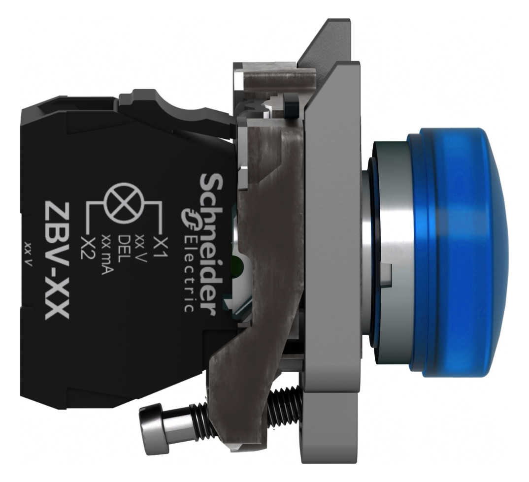 Leuchtmelder komplett 1f LED UC rnd fl Ø22,5mm bl IP65