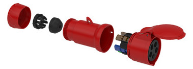 CEE-Kupplung 5p 16A IP44 PratiKa IP44 6h 380-415 V schraubl.Kl ger Kst