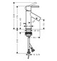 hansgrohe Waschtisch-Einhebelmischer 80 Axor Starck Ausladung 86mm, mit Hebelgriff, mit Zugstangen-Ablaufgarnitur, für Handwaschbecken, Edelstahl-Optik