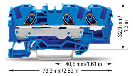 Reihenklemme 0,5-10qmm Serie 2006 1Etage 3kl bl 41A Hutschiene TH35