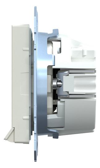 Steckdose 1f polws glz System M UP m.OL m.BS Mit Orientierungslicht IP20