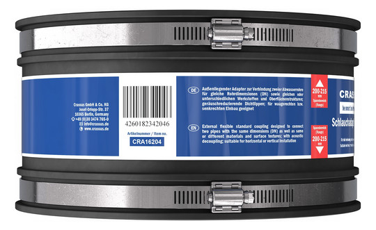 Crassus Schlauchadapter CDC 215, Typ 1, 200-215 mm, 0,6 bar