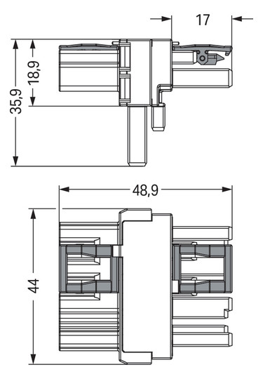 T-Verteiler PA Serie 770 4Eing 4p 8Ausg Polyamid (PA) 400V 25A IP20 hfr 85°C