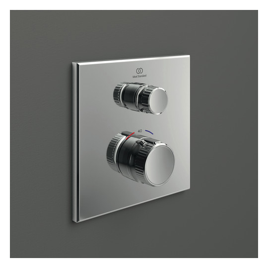 Ideal-Standard Fertigmontageset CeraTherm Navigo für UP-Brausethermostat, eckig, Chrom