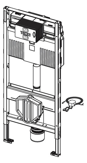 TECE WC-Modul TECEprofil 1120 mm, mit Uni-Spülkasten, mit integrierter Hygienespülfunktion Kaltwasser