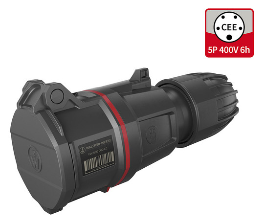 CEE-Kupplung 5p 32A IP54 IP54 400V/rt 6h Schraubkl ger Kst Knickschutztülle