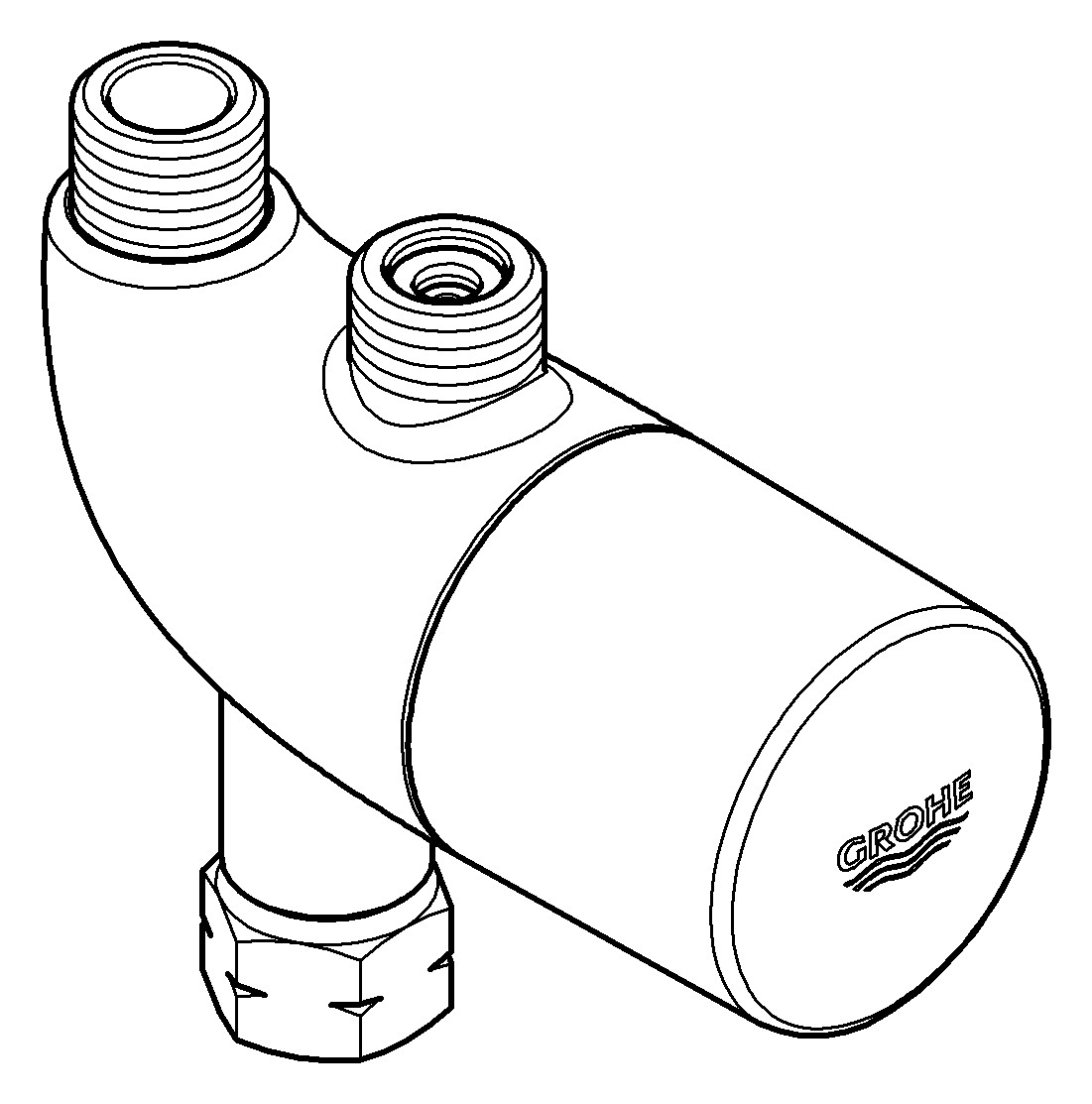 GROHE Untertisch-Thermostat Grohtherm Micro mit thermischer Verbrühschutz, chrom