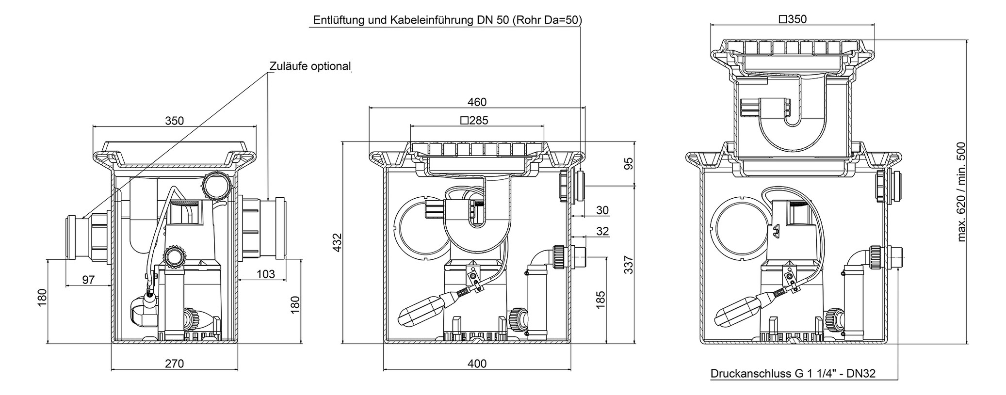 Zehnder-Pumpen Schmutzwasser-Hebeanlage UFB 200/40