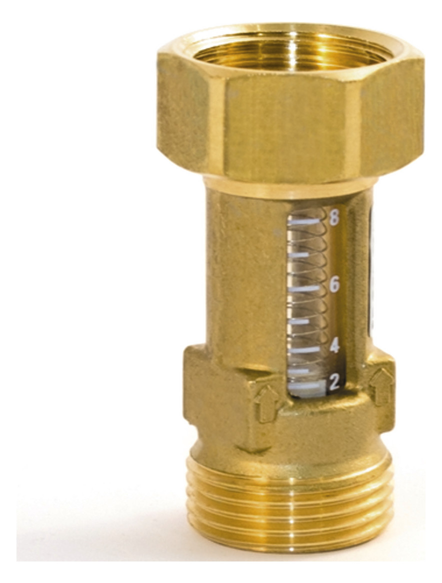 TACONOVA Durchflussmesser FLOMETER 0,6-2,4 I/min., G 3/4xR 3/4, Messing
