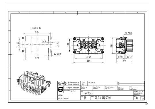 HART Buchseneinsatz Han E    09330102701 