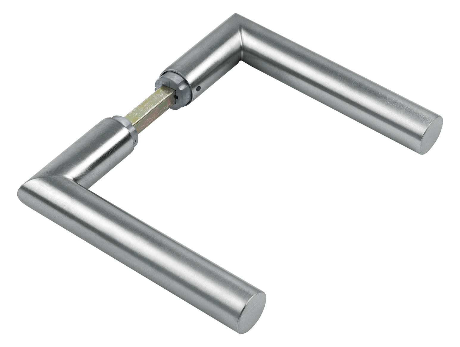 Bild HOPPE Drückerpaar Amsterdam GD-E1400Z, 8mm, Stiftlänge 66mm, DIN Links-Rechts, Türstärke min. 35, Türstärke maximal 45mm, edelstahl matt-0