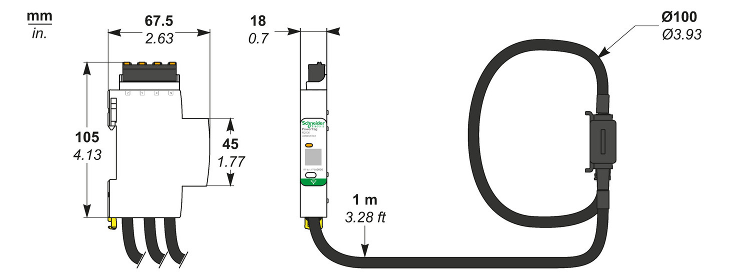 Messwandlerzähler Vierlei elektr geeicht 2000A 100-277V/N-L 173-480V/L-L Eintarif