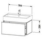 Duravit Waschtisch-Unterschrank L-Cube 78,4x 45,9 cm, graphit matt, 1 Auszug, wandhängend