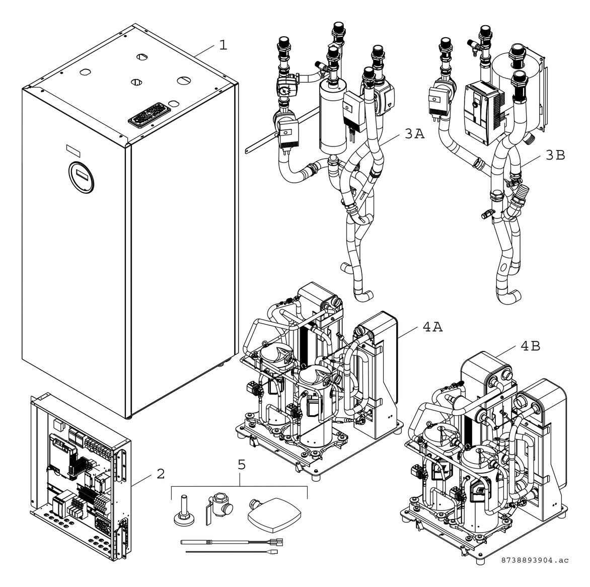 BOSCH Sole/Wasser/Erdwärmepumpe SupraEco T T 380-2, 38 kW, Kompakt, 2-stufig