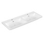 V&B Schrank-Doppelwaschtisch Subway 3.0 130x47cm, eckig, mit je 1 Hahnloch/mit Überlauf, stone white C-plus