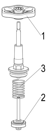 Schlösser KFR-Ventil-Oberteil 1819 DN 25, G 1, Messing, steigende Spindel