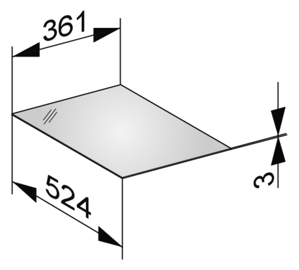 KEUCO Abdeckplatte Edition 11 36,1 x 0,3 x 52,4 cm, Weiß, Glas Weiß satiniert, ESG Glas Unterseite lackiert