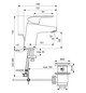 Ideal-Standard Waschtisch-Einhebelmischer CeraFlex mit Kunststoff-Ablaufgarnitur, Ausladung 101mm, chrom