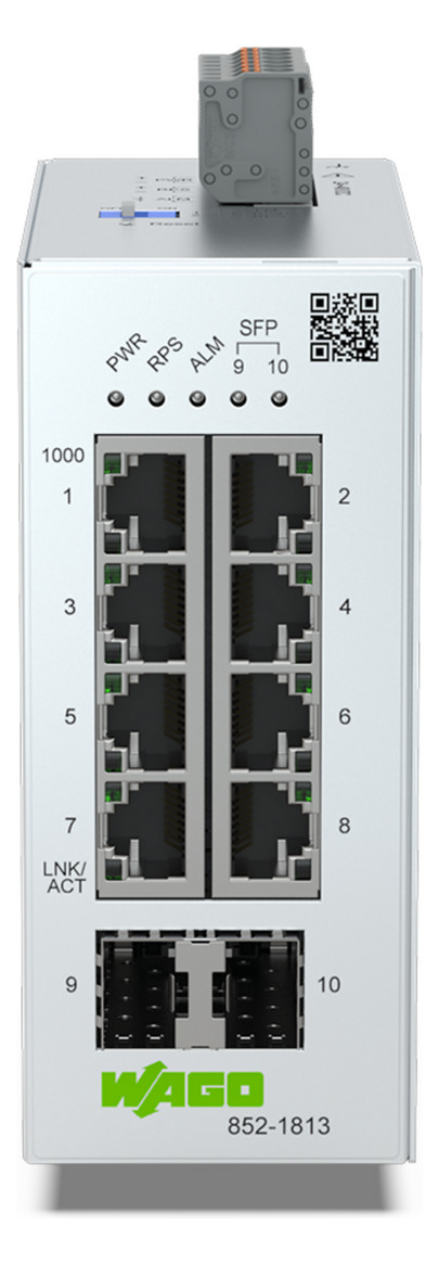 Switch Hutschiene 8x10/100/1000Mbps 2x1Gbps/MiniGBIC Managebar Layer 2