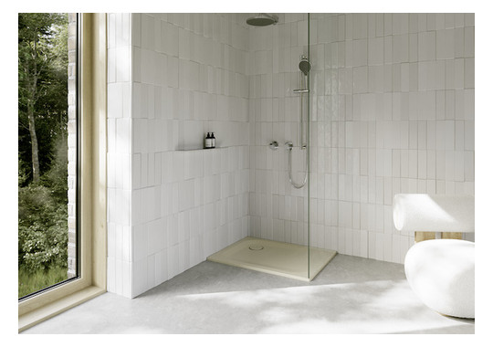 Duschwanne BetteUltra 8750 90x80x2,5cm, Antirutsch/Pro, Mini-Wannenträger, cream