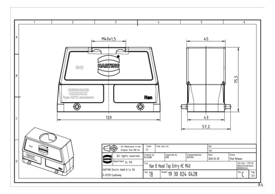 HART Tüllengehäuse M40       19300240428 