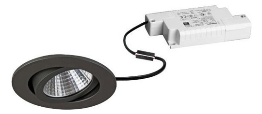 LED-Einbaustrahler 6W 3000K 730lm Konv ti mt 1LED Alu IP65 titan Steck Ø/EB68mm