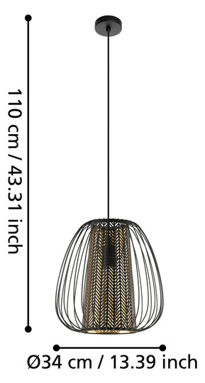 EGLO Hängeleuchte CURASAO schwarz  99661 