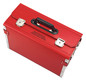 Werkzeugtasche leer Leder/Metall 210x340x460mm Signalrot