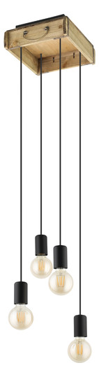 EGLO Hängeleuchte/4 Schwarz/Holz   43591 